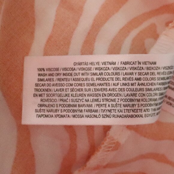 Primark Maxi Pull On Side Slit Orange Zebra Sz 2 Lightweight Semi Sheer Skirt - Picture 12 of 12